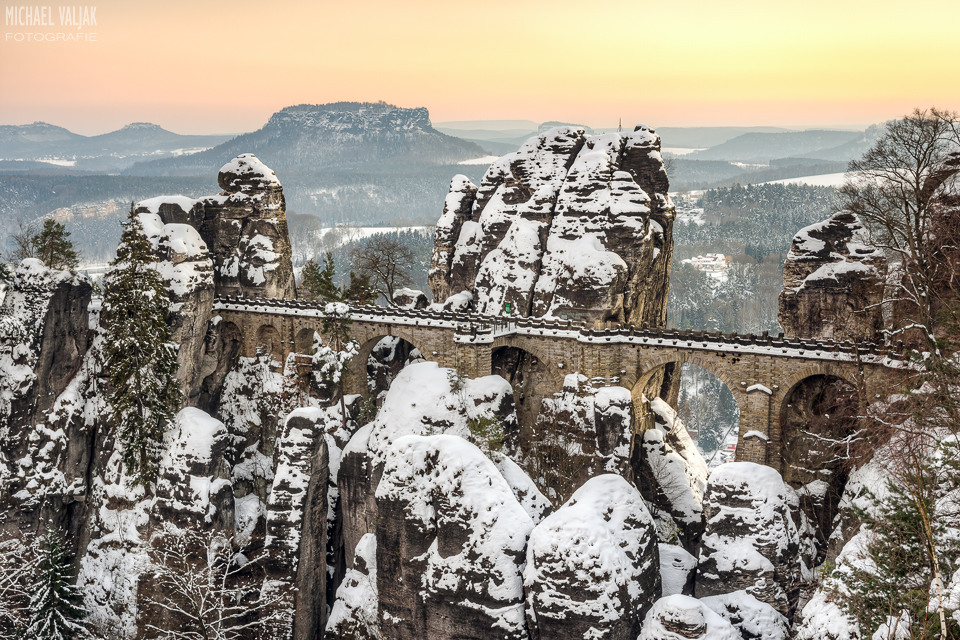 Basteibrücke im Winter