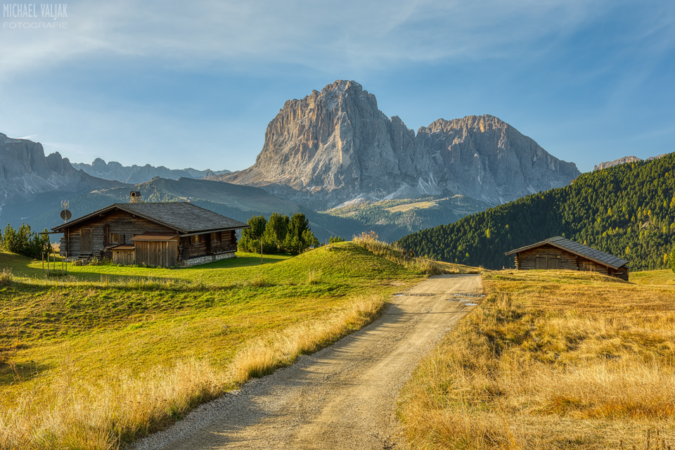 Blick zum Langkofel in Südtirol