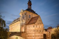 Altes Rathaus in Bamberg quadratische Version mit Vignette