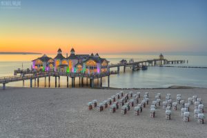 Seebrücke Sellin auf Rügen am Abend