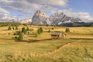 Seiser Alm in Südtirol im goldenen Licht
