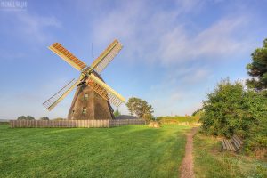 Windmühle auf Amrum in der Morgensonne