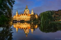 Abendstimmung am Neuen Rathaus in Hannover