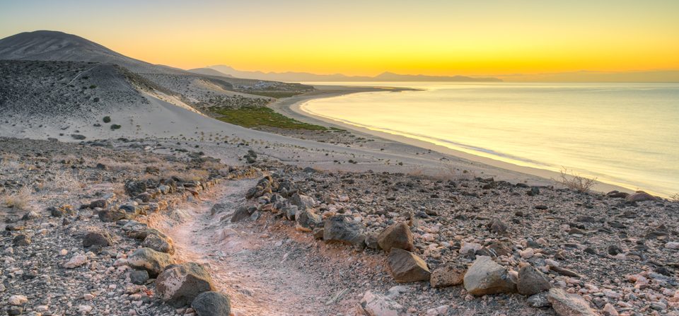 Blick Richtung Playa de Sotavento auf Fuerteventura