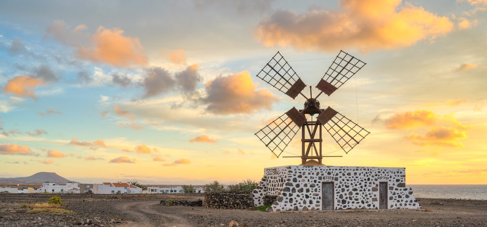 Windmühle in Puerto Lajas auf Fuerteventura