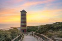 Leuchtturm Dishoek nach Sonnenuntergang
