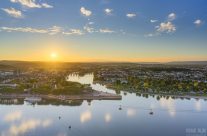 Koblenz – Abendstimmung über dem Deutschen Eck